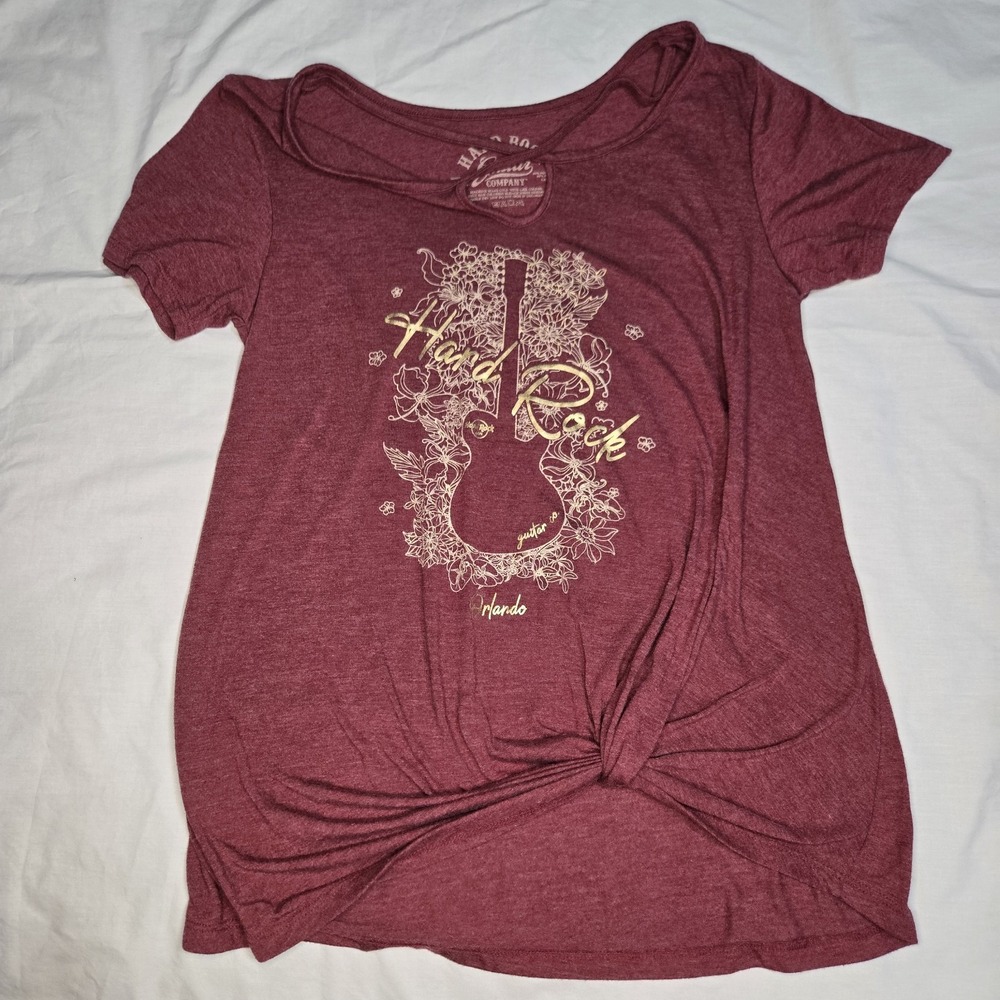 Hard Rock Guitar Company‎ Shirt Orlando Top Maroon Women's Size Large Souvenir